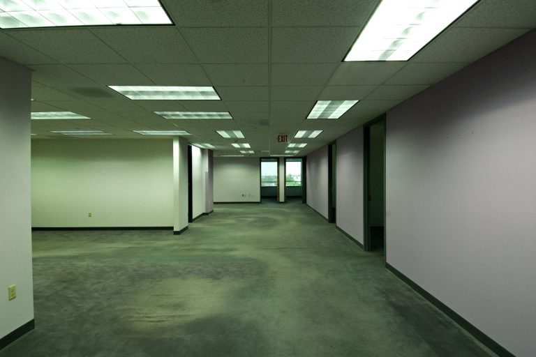 Empty commercial office suite at turnover, the stage where post construction cleaning cost is quoted
